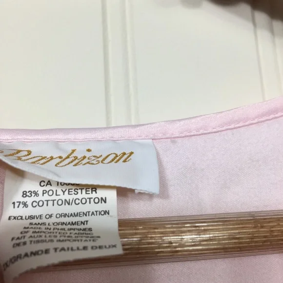 Vintage Barbizon cuddleskins Cottagecore powder pink silky satin nightgown 2X - Picture 6 of 9